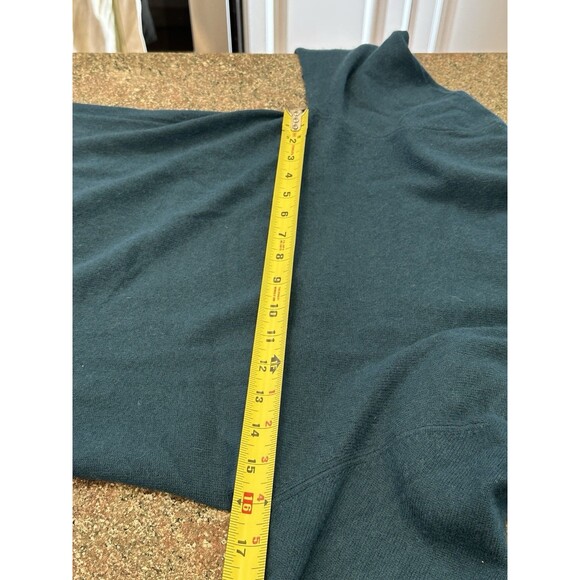 Women’s Lord & Taylor Teal Two Ply Cashmere Turtleneck Sweater Size S Minimalist - Picture 7 of 10